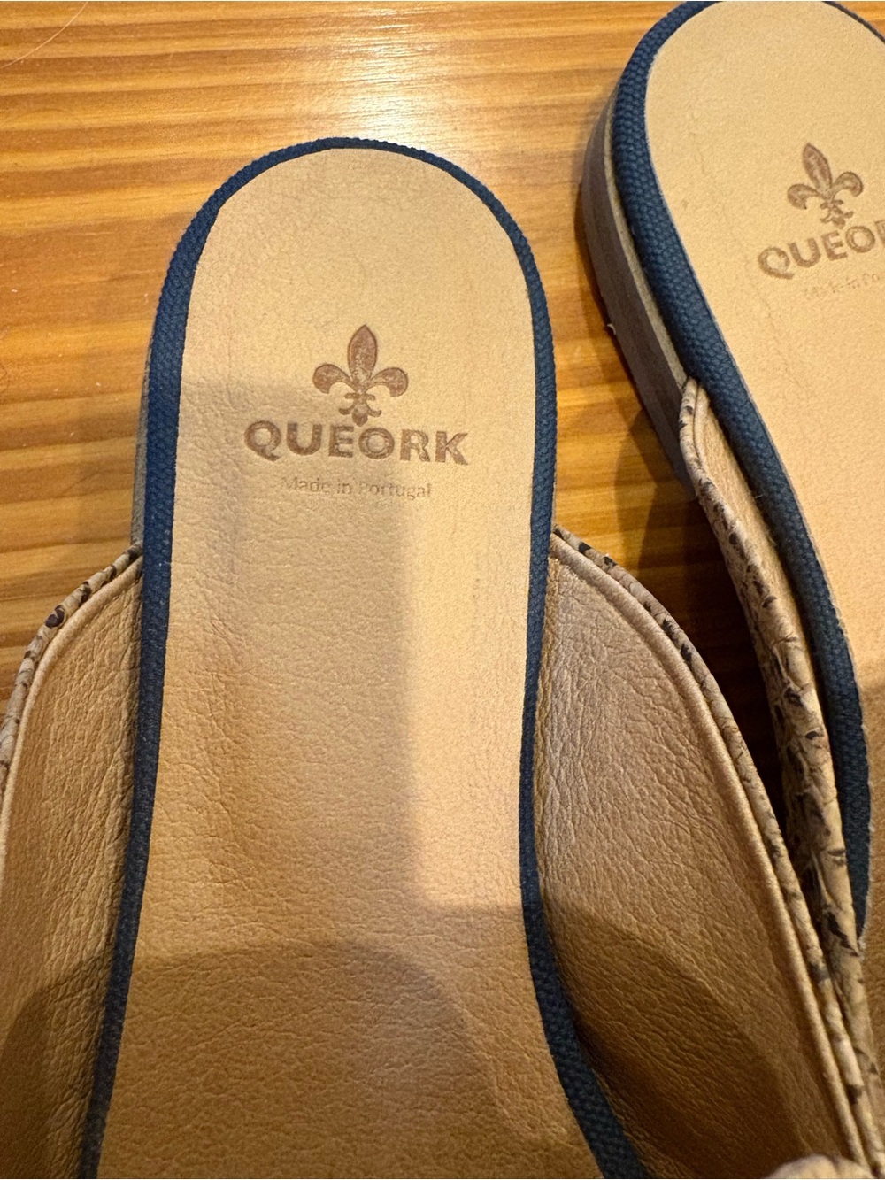 Textured Tan Pointed-Toe Slip-On Mules - Picture 4 of 5